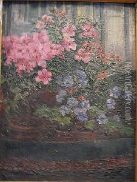 Stilleven Met Bloemen. Oil Painting - Marie-Antoinette Marcotte