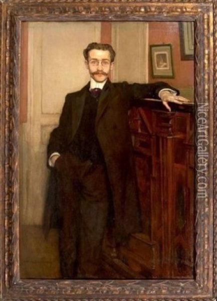 Portrait De Benjamin Landowski Oil Painting - William Julien Emile Laparra