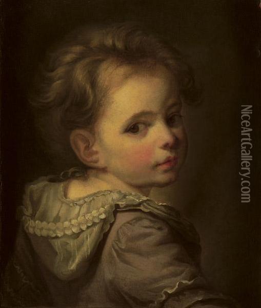 Portrait Of A Young Girl Oil Painting - Jean Baptiste Greuze