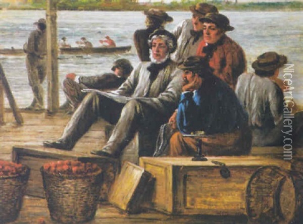 Skulling On The Skuykill River, Philadelphia Oil Painting - William E. Winner
