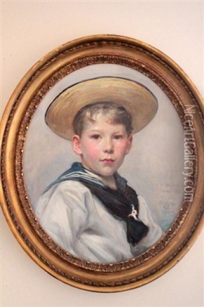 Portrait Of Charles Richard Britten Oil Painting - Sir Arthur Stockdale Cope