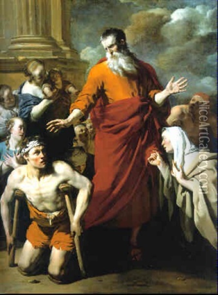 Saint Paul Healing The Sick At Lystra Oil Painting - Karel Dujardin