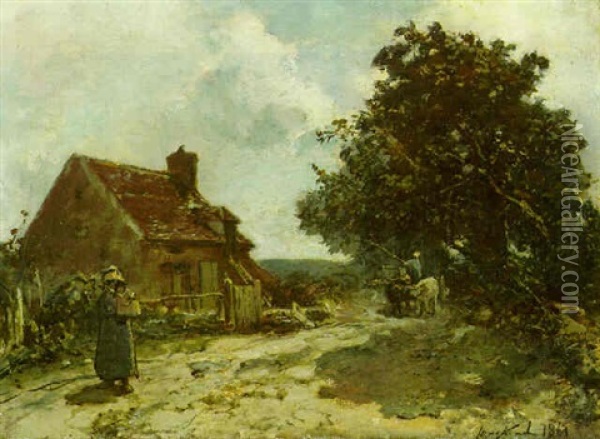 Aux Environs De Nevers Oil Painting - Johan Barthold Jongkind