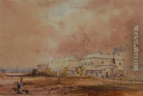 The Military Hospital, Cape Town Oil Painting - Thomas William Bowler