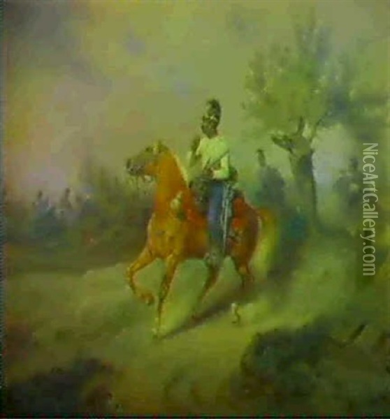 Attacke Oil Painting - Friedrich L' Allemand