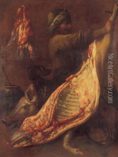 Macellaio Oil Painting - Felice Boselli
