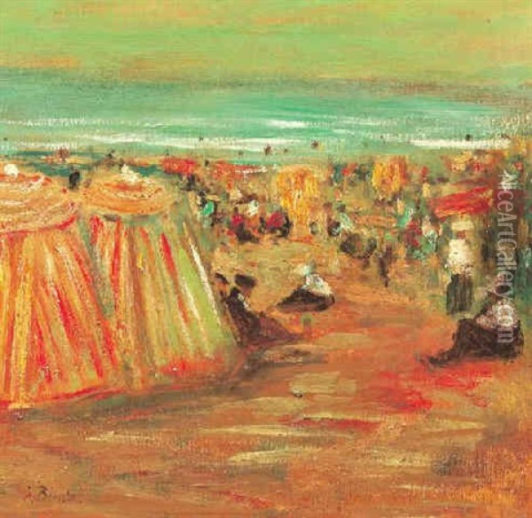 Strandszene Oil Painting - Jacques-Emile Blanche