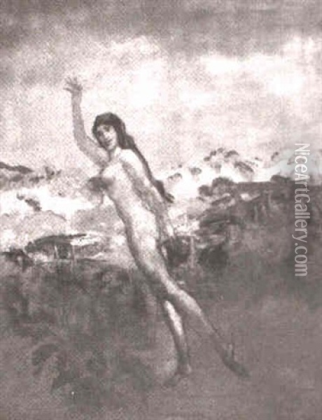 Mermaid On The Dunes Oil Painting - Arthur B. Davies