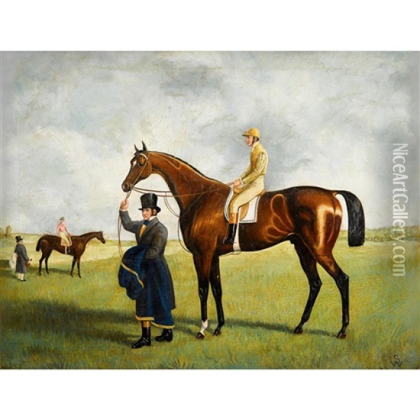 Blazonry; Unlikely (pair) Oil Painting - Alfred Sheldon-Williams