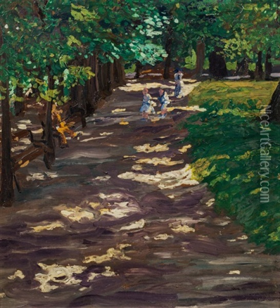 Im Park Oil Painting - Wilhelm Sauer