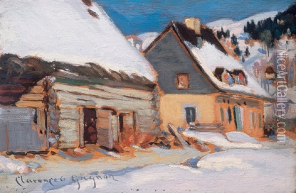 After A Snowfall Oil Painting - Clarence Alphonse Gagnon