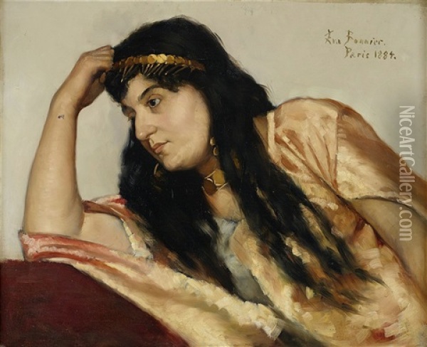 Turkisk Kvinna (odalisk) Oil Painting - Eva Bonnier