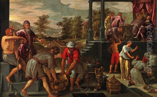 An Allegory Of Trade And Commerce Oil Painting - Paolo Fiammingo