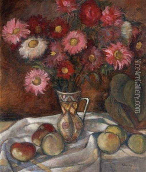 Vase Of Flowers Oil Painting - Georges (Karpeles) Kars