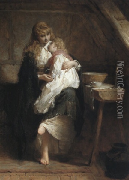 Th Orpahns Oil Painting - George Elgar Hicks