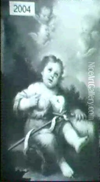 Christ Child With Lamb Oil Painting - Bartolome Esteban Murillo