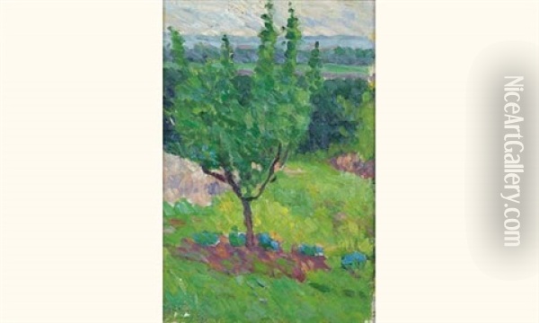 Arbres Au Printemps Oil Painting - Louis Hayet