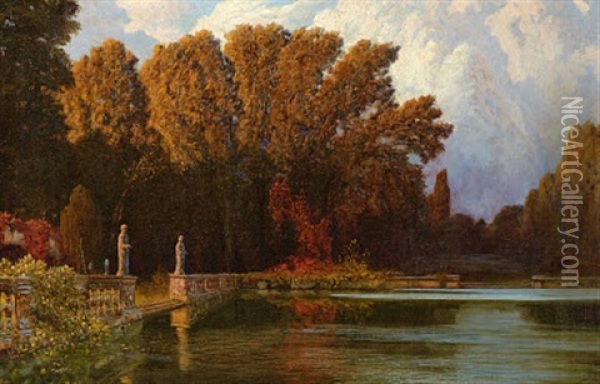 Italienische Seeansicht In Geheimnisvoller Abendstimmung Oil Painting - Max Roeder