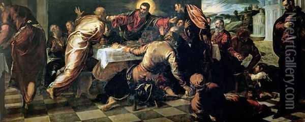 The Supper at Emmaus Oil Painting - Jacopo Tintoretto (Robusti)