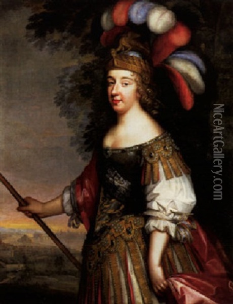 Portrait De La Grande Mademoiselle (anne-marie-louise D'orleans, Duchesse De Montpensier) Oil Painting - Charles Beaubrun