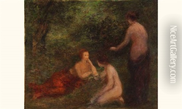 Le Repos Apres Le Bain Oil Painting - Henri Fantin-Latour