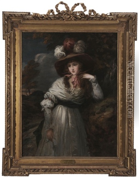 Portrait Of A Lady,said To Be Miss Melville Oil Painting - John Opie