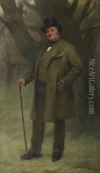 Sir Oswald Mosley, 4th Baronet Of Ancoats Oil Painting - Samuel Melton Fisher