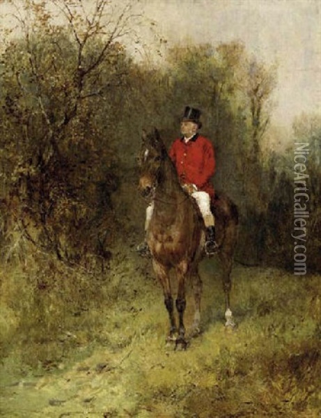Master Of The Atherstone Hunt Oil Painting - Heywood Hardy