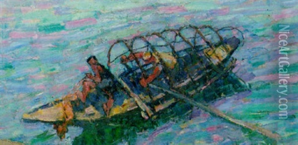 An Oriental Fishingboat Oil Painting - Joseph Raphael