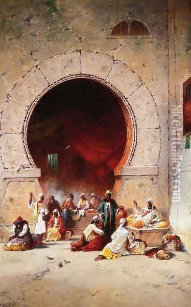 Moorish Bazaar Oil Painting - George Washington Nicholson