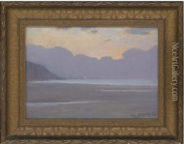 A Sunset Sail Oil Painting - Sandor Landeau