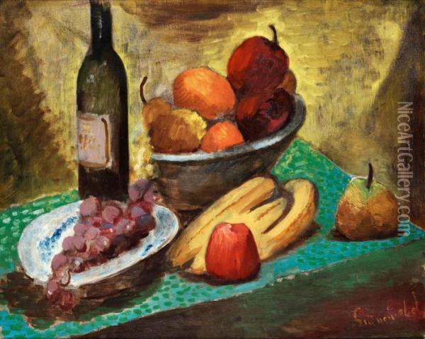 Still Life With Fruit Oil Painting - Isaac Grunewald