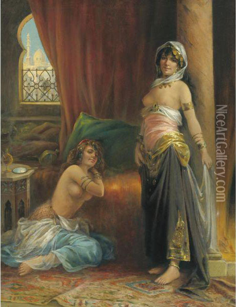 Harem Beauty Oil Painting - Henri Adriene Tanoux