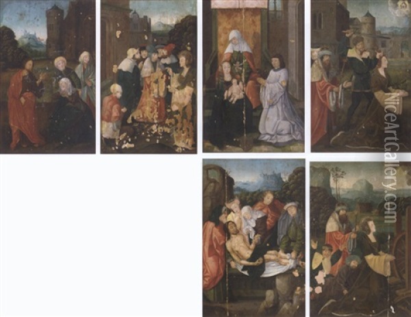 Christ And The Canaanite Women Oil Painting - Hugo Van Der Goes