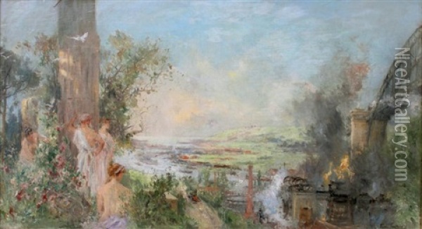 Nymphes Dans Un Paysage Oil Painting - Pierre Louis Leger Vauthier