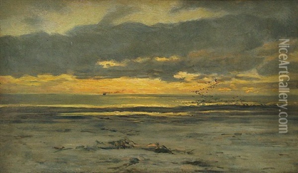Abendstimmung Am Meer Oil Painting - Eugen Gustav Duecker