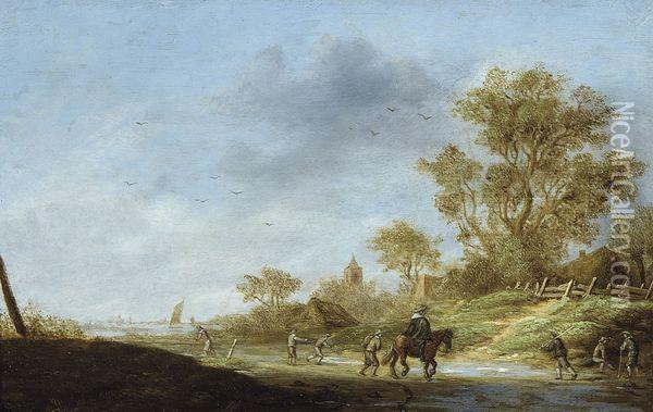 Paysage Avec Voyageurs Oil Painting - Pieter de Neyn