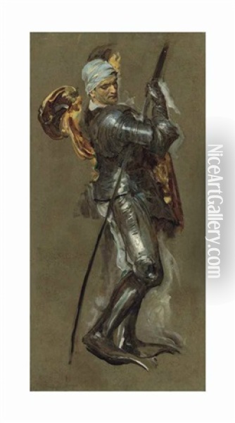 Study For St George Oil Painting - Joseph Solomon Solomon