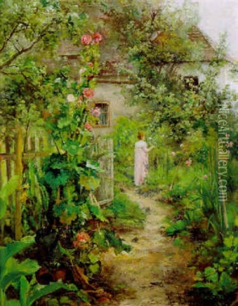 Im Bauerngarten Oil Painting - Emil Barbarini