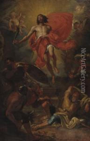 The Resurrection Of Christ Oil Painting - Jan Van Cleve