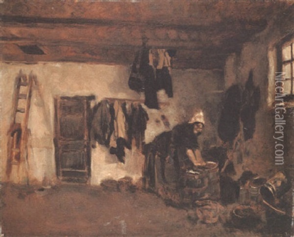 Waschkuche In Einem Hollandischen Bauernhaus Oil Painting - Max Liebermann