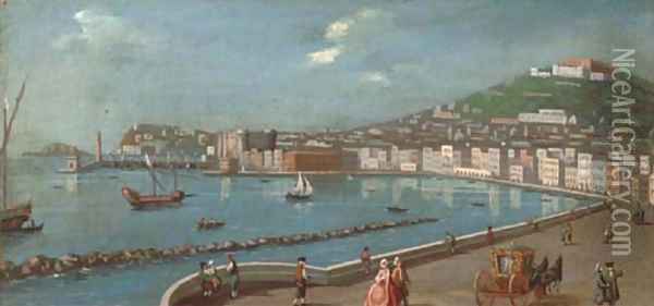 On the promenade, Naples; and Another similar Oil Painting - Neapolitan School