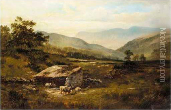 Cader Idris From Mawddach Valley, North Wales Oil Painting - James Lees Bilbie