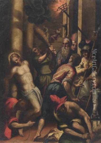 Flagellazione Di Cristo Oil Painting - Jacopo Palma il Giovane