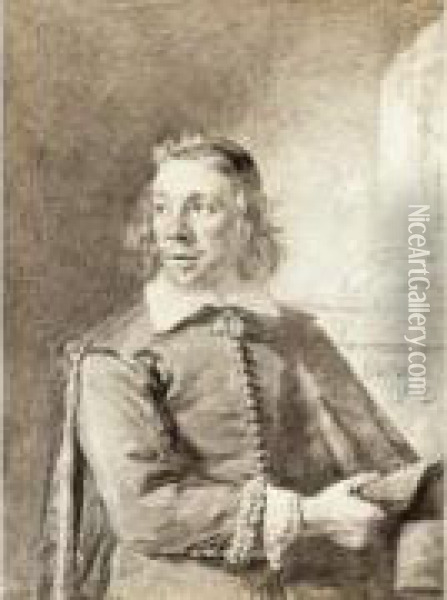 Portrait De Jan De Paep, Concierge A La Bourse D'amsterdam Oil Painting - Cornelis Ii Visscher