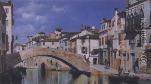 Canal A Murano Oil Painting - Federico del Campo