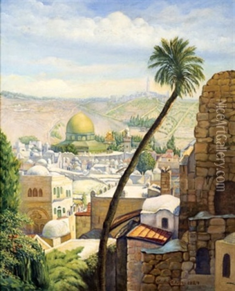 Jerusalem Oil Painting - Aharon Shaul Shur