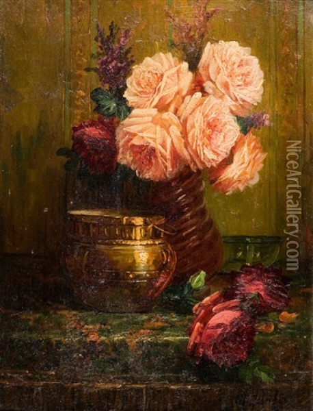 Nature Morte De Fleurs Oil Painting - Max Carlier