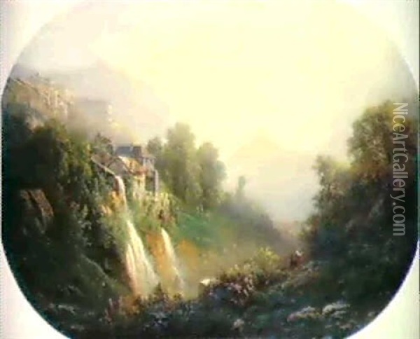 Vallee D'aosta Oil Painting - Charles Louis Guigon