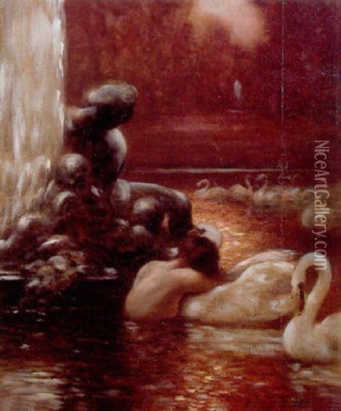 La Fontaine Oil Painting - Gaston La Touche